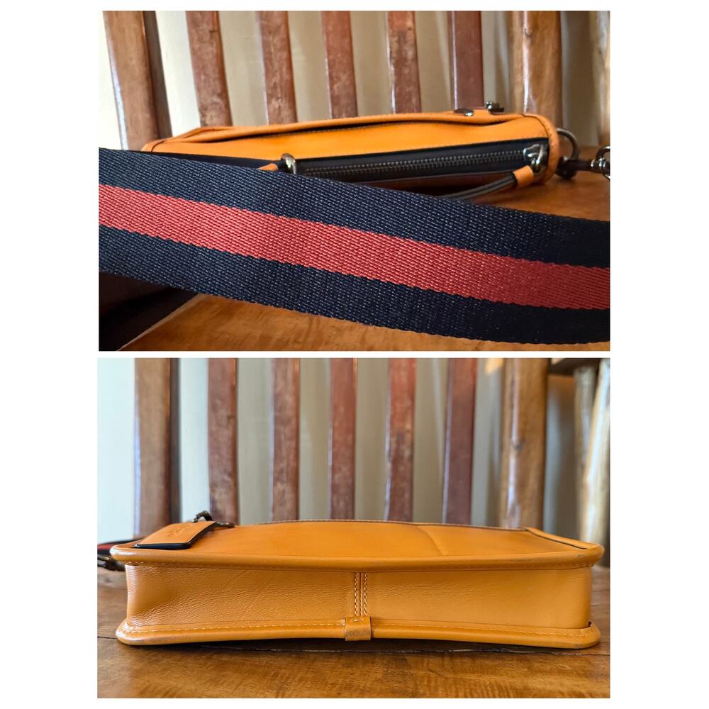 Coach Heritage Small Convertible Butterscotch Leather Crossbody Wristlet Bag - Picture 8 of 15